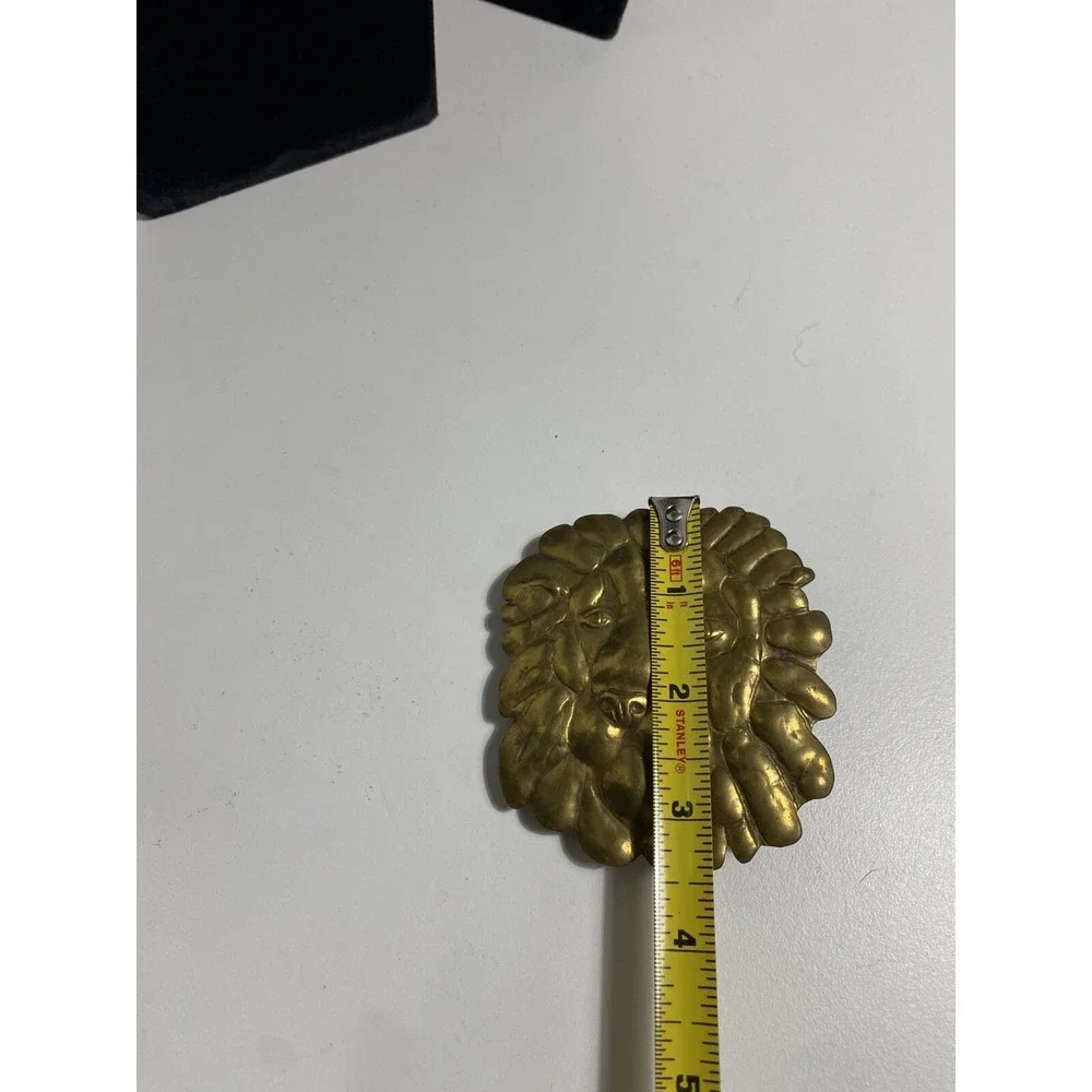 VTG 80's Studio handcraft brass‎ belt buckle Art artesian's one-of-a-kind Lion